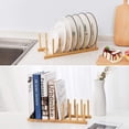 thumbnail image 4 of GIXUSIL Premium Bamboo Dish Drying Rack - Dish Rack Kitchen Plate Holder-Wooden Dish Rack Plates Holder Compact Kitchen Storage Cabinet Organizer for Dish/Plate/Bowl/Cup/Pot Lid/Cutting Board(Wood), 4 of 8