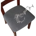 thumbnail image 1 of Stretch Diagonal Jacquard Waterproof Chair Seat Covers for Dining Room Chairs Covers Dining Chair Seat Covers Kitchen Chair Covers with Buckle (Dark Gray1, 2), 1 of 6