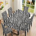 thumbnail image 3 of Xoenoiee Zebra Stripe Print 7 Pcs Tablecloth Chair Covers Set Stretchable Washable Rectangle Table Cover with Seat Slipcovers for Dining Room Banquet Wedding Party Kitchen Decor, 3 of 6