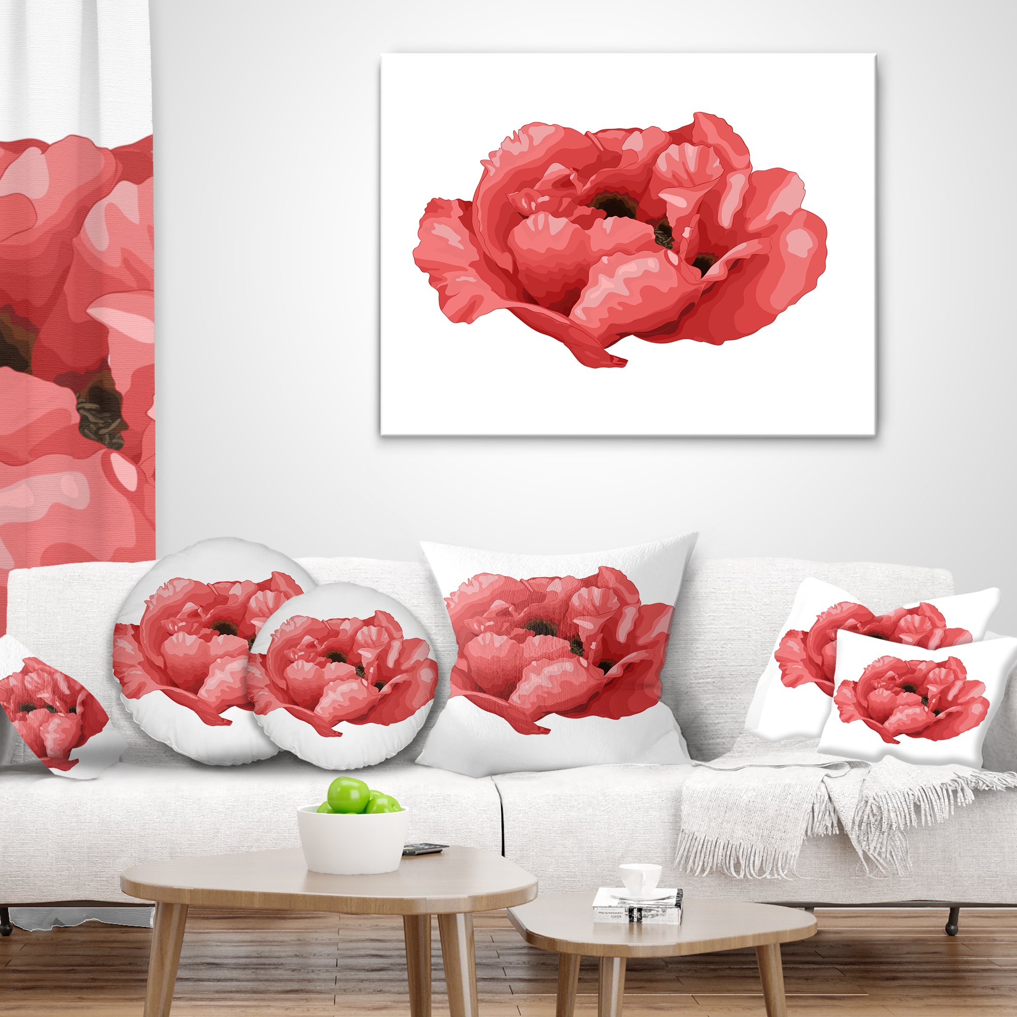 Designart Beautiful Plant Paeonia Arborea - Floral Throw Pillow - 12x20