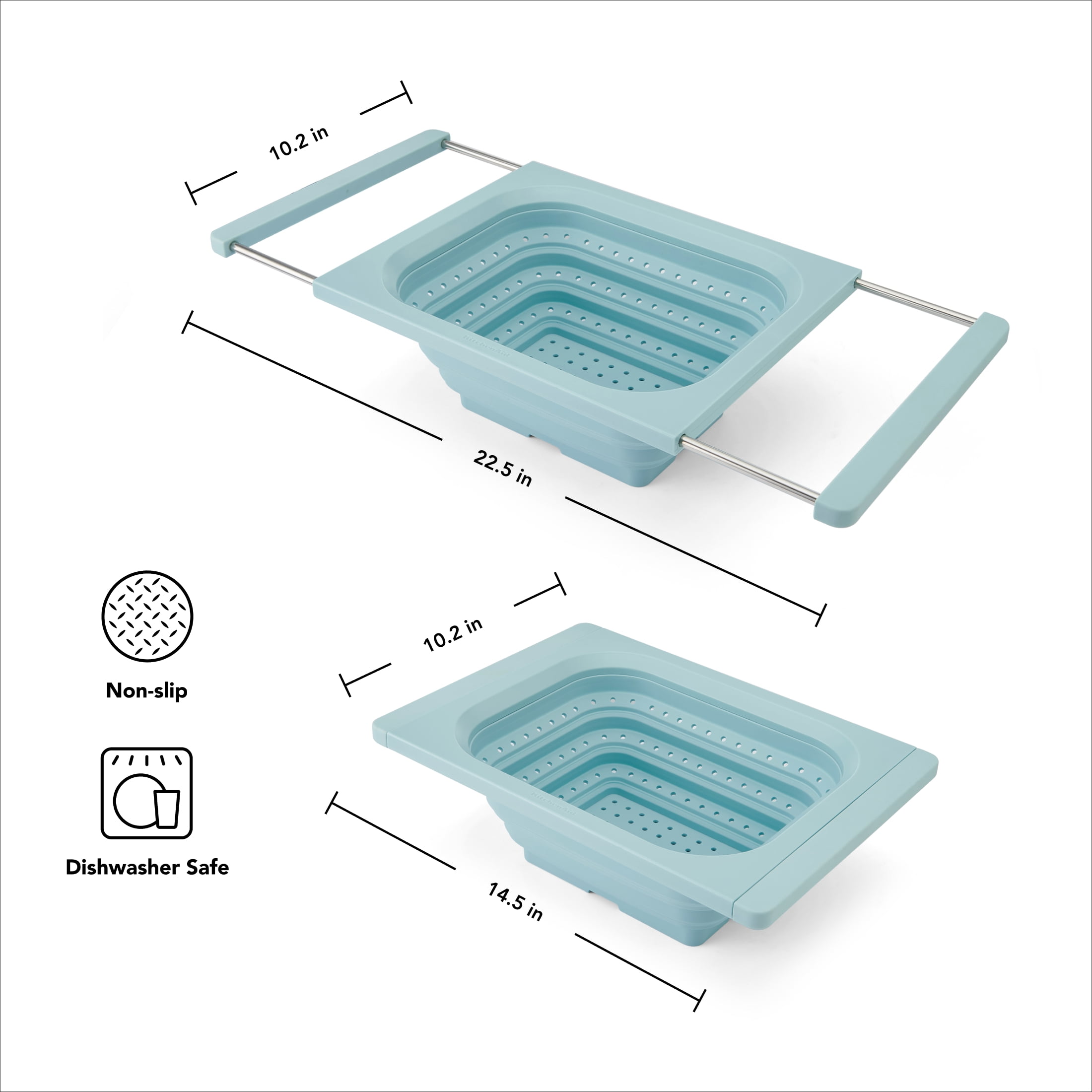 KitchenAid Collapsible Over the Sink Colander and Strainer for Kitchen, Mineral Water