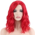 thumbnail image 1 of BERON Red Short Wigs Women Girls Curly Wavy Hair Wig 14" Synthetic Bob Wigs, 1 of 1