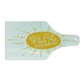 thumbnail image 2 of Saying Cutting Board, Rounded Sun Rough Heart Shaped Beams Philosophy of Life Theme Illustration Image, Decorative Tempered Glass Cutting and Serving Board, Wine Bottle Shape, Yellow, by Ambesonne, 2 of 5