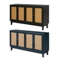 thumbnail image 3 of Rattan Buffet Sideboard,Accent Storage Cabinet with 4 Rattan Doors,Modern Storage Cupboard Console Table with Adjustable Shelves for Kitchen,Living Room,Hallway,Entryway, 3 of 9