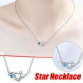 thumbnail image 2 of Guodhu Necklace for Women Birthstone Key Necklace Blue Crystal Planet Star Charm Pendant Christmas Jewelry for Women Wedding Anniversary Choker, 2 of 2
