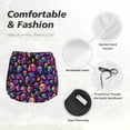 thumbnail image 2 of Disketp Skull rainbow star mushroom Print Women's Shorts Workout Shorts for Athletic Gym Running Shorts with Phone Pockets Medium, 2 of 5