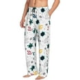 thumbnail image 2 of Uemuo Turtles And Corals Pattern Men's Wide Leg Palazzo Lounge Pants with Pockets Light Weight Loose Comfy Casual Pajama Pants-, 2 of 9