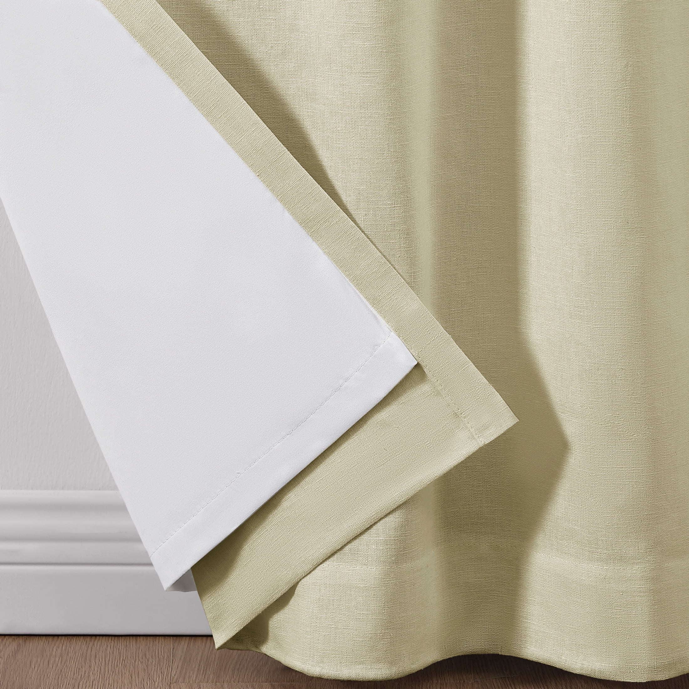 Martha Stewart Lido Curtain Panel Pair, Linen, Back Tab, Blackout, Indoor, Adult, 2 Piece Set, 50" x 84"