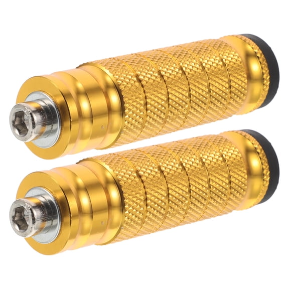 LABSERRON 1Pair Aluminum Motorcycle Foot Pegs Gold Rear Passenger Footrest Sturdy