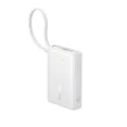 thumbnail image 6 of Baseus 10000mAh Power Bank,45W Portable Charger with Built-in USB-C Cable 3-Output LED Display, Fast Charging External Battery Pack Picogo Powerbank, White, 6 of 8