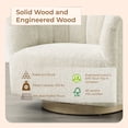 thumbnail image 6 of CHITA Mid Century Modern Swivel Accent Chair, Solid Wood Frame, Cream, Single, 6 of 15