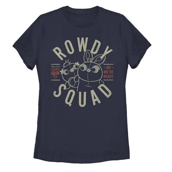 Women's Toy Story Ducky & Bunny Ready Rowdy Squad  Graphic Tee Navy Blue 2X Large