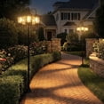 thumbnail image 2 of Outsunny 74" 3-Head Solar Lamp Post Light, Waterproof LED Solar Light Posts, 2 of 10