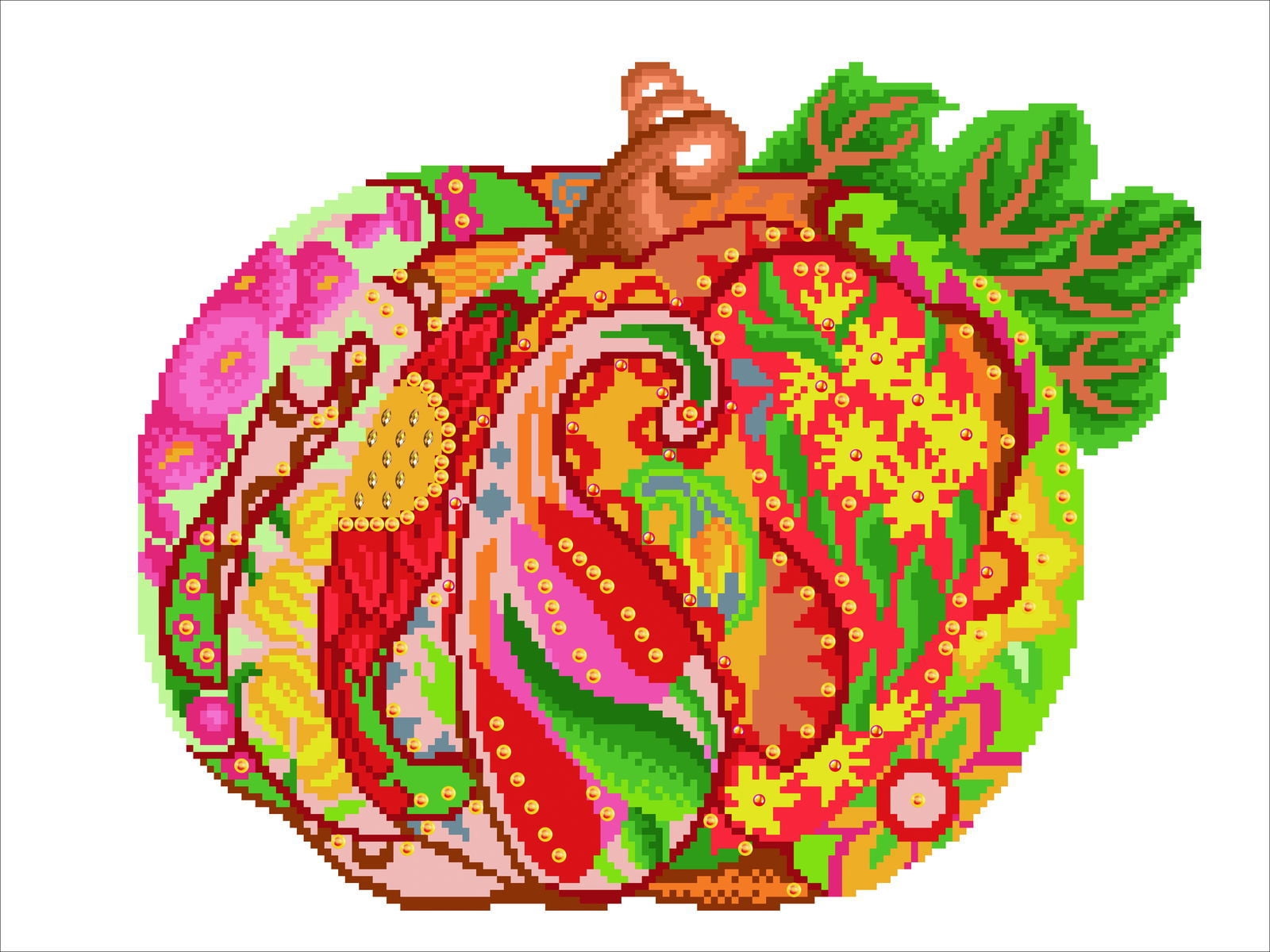 Diamond Dotz Autumn Pumpkin Rose Sparkle Diamond Painting Kits for Adults - Diamond Art Kits a Relaxing Creative Craft Kit with Dotz Gems 20.47x15.35