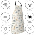 thumbnail image 5 of Pofeuu African Animals Print Waterproof Apron with Pockets Adjustable Cooking Aprons Kitchen Bib for Baking Household Cleaning, 5 of 8