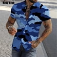 thumbnail image 4 of Camisa de camuflaje ajustada para hombre, camisas casuales con botones y manga corta con estampado 3D para hombre, camisas y blusas de talla grande, tops, ropa de hombre, 4 of 5