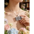 thumbnail image 3 of Custom Book Locket Necklace, 6-Page Engraved Openable Pendant, Stainless Steel Sentimental Keepsake Jewelry for Mother's Day & Graduation, 3 of 6