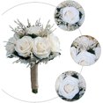thumbnail image 2 of Ramo de rosas blancas de boda Ifeng para novia, rosas artificiales de champán, ramos de novia para novia, boda, iglesia, decoración del hogar-- Computadora Computadora Computadora portátil, 2 of 5