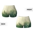 thumbnail image 5 of Fotbe Fog Forest Seamless Shorts, Womens Workout Shorts High Waist Stretch Booty Short for Gym/Yoga/Running/Biking-Small, 5 of 9