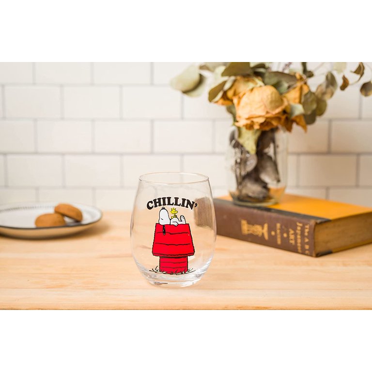 Peanuts 2-Piece Stemless Wine Glass Set