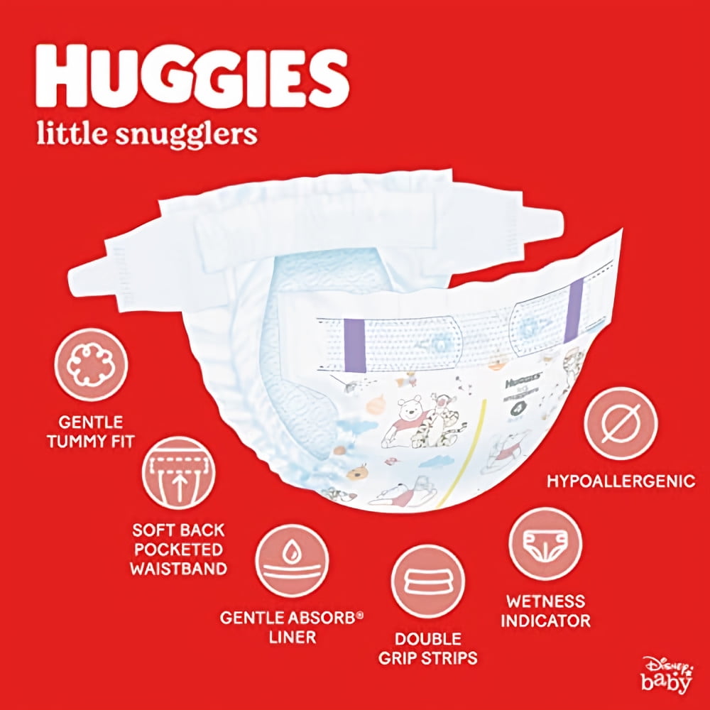 Huggies Little Snugglers Baby Diapers, Size Preemie, 30 Count (Pack of 3)