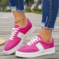 thumbnail image 6 of HTHLVMD Platform Sole Trainers, Colorful Suede Sneakers, Everyday Walking Shoes, Platform Sneakers for Women Comfortable Fashion Retro Sneakers Casual Non-Slip Tennis Walking Shoes, Hot Pink 8.5, 6 of 6