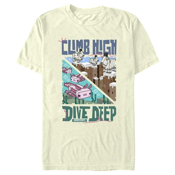 Men's Minecraft Climb High Dive Deep Graphic T-Shirt
