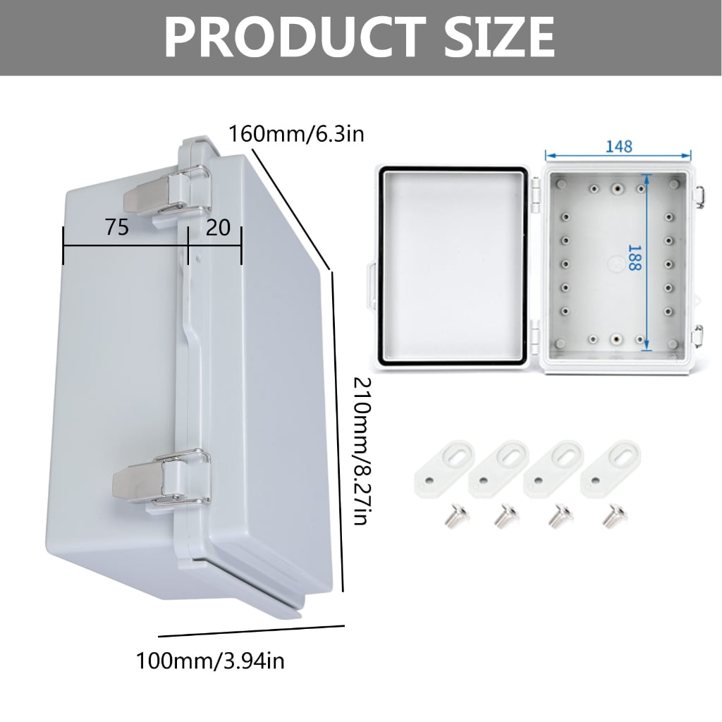 Geemin Customizable Outdoor Electrical Box Reliable Electrical Box Waterproof Dustproof Cover for DIY Projects Easy Mounting