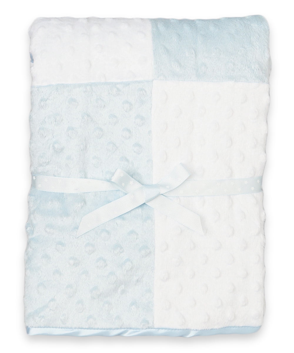 minky dot blanket with satin backing