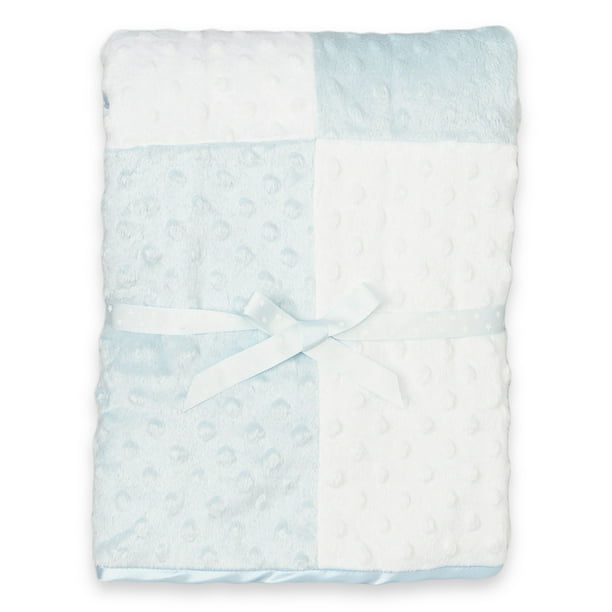Spasilk Minky Raised Dot Blanket, Blue