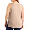 thumbnail image 4 of LIBRCLO Womens Tank Tops Plus Size Crew Neck Solid Shirts Fashion Summer Casual Loose Tank, 4 of 7