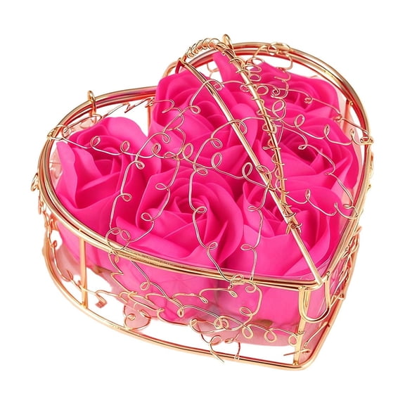 Floral Scented Bath Soap Rose Flower Petals, 6 Pcs Total Plant Essential Oil Rose Soap Petals in Gift Box for Anniversary, Birthday, Wedding, Valentine’s Day, Mother’s Day