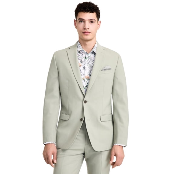 Bar Iii Mens Slim fit Suit Jacket Blazer 38 L Sage Green Solid Stretch Wool