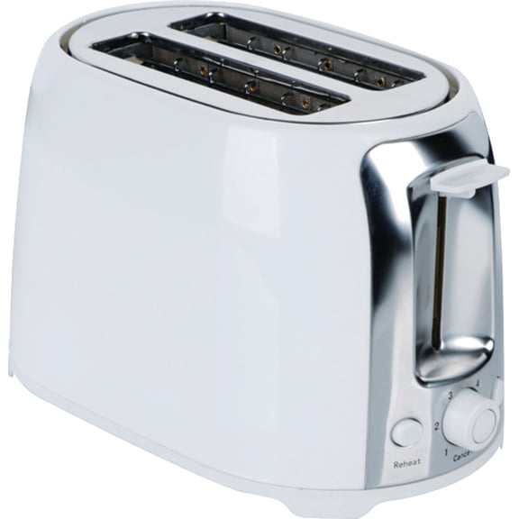 Brentwood Cool-Touch 2-Slice 800-Watt Toaster with Extra-Wide Slots and 6 Browning Levels, White