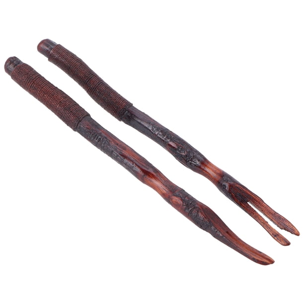 Tenedor de cocina, tenedor de madera para ensalada, tenedor de vajilla, tenedor de madera, 2 tenedores de madera natural Phoebe con alambre enredado de madera para nios y adultos para cocina, hogar, Unbranded 3118210116211