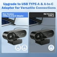 thumbnail image 4 of RONY 2K Webcam with 2 Microphones for Laptop, Autofocus Webcam with Noise-cancelling, Conference Streaming PC USB Webcam, Black, 4 of 10