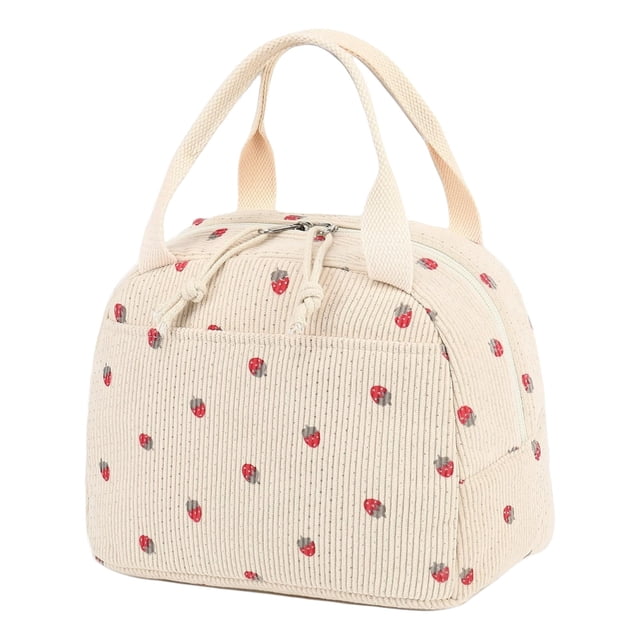 ¡Ahorros! iZZZHH - Bonita bolsa de almuerzo de pana para hombre y mujer: reutilizable, térmica, de gran capacidad, ideal para el trabajo, picnic o viajes.