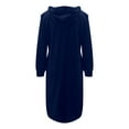 thumbnail image 5 of DHFJKG Womens Long Cardigan Casual Hooded Long Sleeve Fitness Lightweight Zipper Jacket Knee-Length Solid Color Cozy Outerwear, 5 of 5