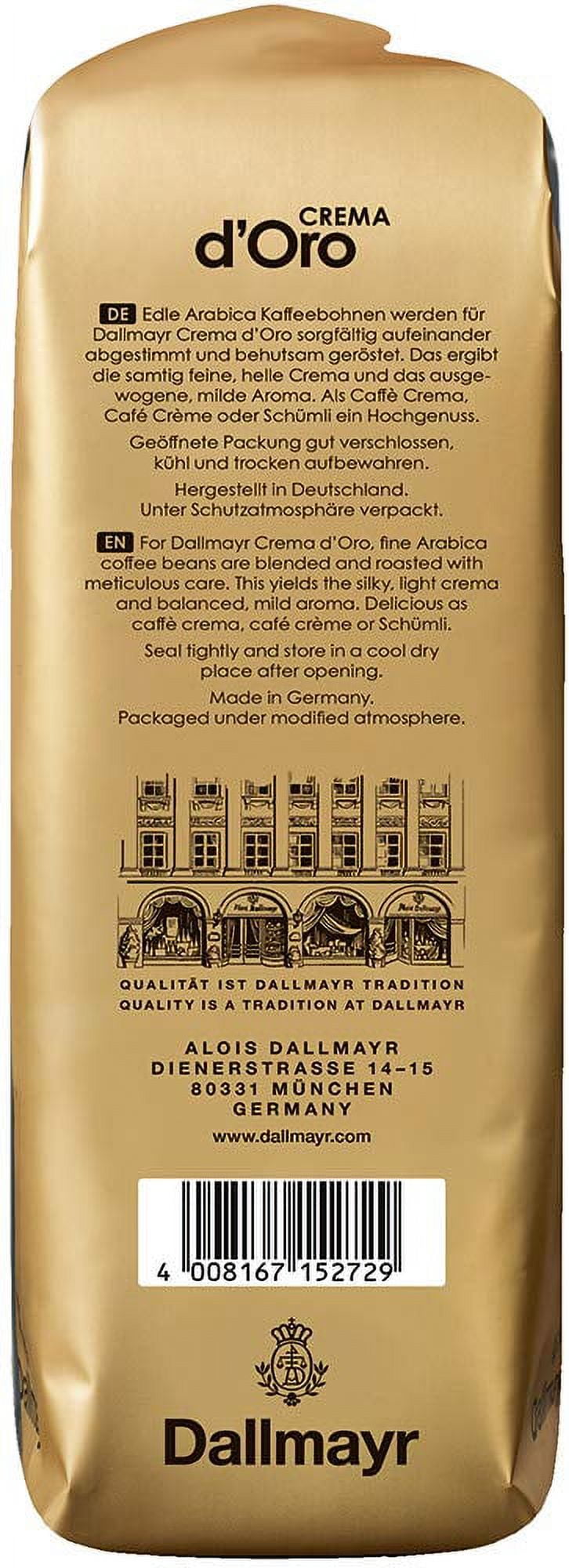 Dallmayr Crema D'Oro 100% Arabica Whole Bean Coffee 2.2lb Dallmayr Crema D'Oro 100% Arabica Whole Bean Coffee 2.2lb