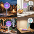thumbnail image 4 of FIIOEOY Electric Fly Swatter Racket, 3 in 1 Mosquito Bug Zapper 3500V Handheld Mosquito Killer with 1600 mAh Rechargeable Battery, Purple Light and 3-Layer Safety Mesh for Indoor Outdoor, 4 of 8