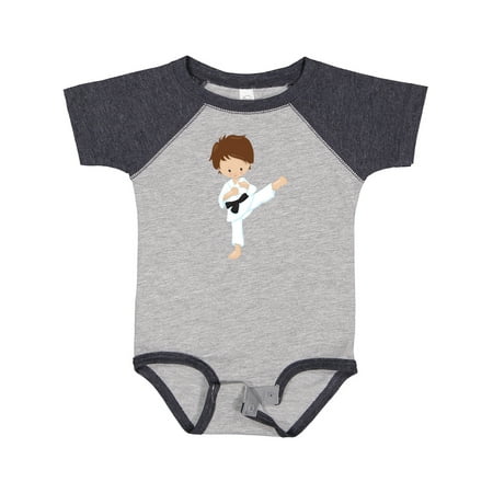 

Inktastic Karate Boy Cute Boy Brown Hair Black Belt Gift Baby Boy Bodysuit