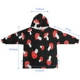 thumbnail image 7 of Red Mushroom Polka Dot Black Pattern Blanket Hoodies for Kids 6-13YR Oversize Wearable Blanket Hoodies for Boys Girls Teens, 7 of 7