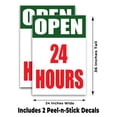 thumbnail image 2 of Open 24 Hours (24" X 36") Vinyl Decal Only (Pack of 2) |Sign|Sticker|Poster, 2 of 4