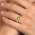 thumbnail image 4 of Gem Stone King 10K Rose Gold Green Peridot and Lab Grown Diamond Engagement Ring for Women | 1.65 Cttw | Round 7MM | Gemstone August Birthstone | Size 5, 4 of 6