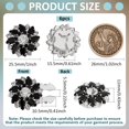 thumbnail image 2 of 6 Pcs Women's Rhinestone Button Cover Black Cufflinks Button Cover 1 inch Diameter Flower Shape Detachable Alloy Snap Button Clips Buttons Jewelry for Clothes Shirt Decoration Black, 2 of 9