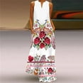 thumbnail image 2 of PENGXIANG Robes Sexy pour Soirée Club Robe Imprimée Sans Manches Col en V Fendue Kaftan Ample Longue Robe, 2 of 6