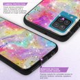 thumbnail image 5 of TJS Phone Case for Samsung Galaxy A12, with [Tempered Glass Screen Protector] Shiny Chrome Flake Glitter Full Body Rubber Bumper Drop Protector Cover (Rainbow), 5 of 7