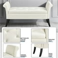 thumbnail image 5 of Alden Design Modern Fabric Tufted Storage Bench with Rolled Arms for Livingroom, Fresh White, 5 of 8