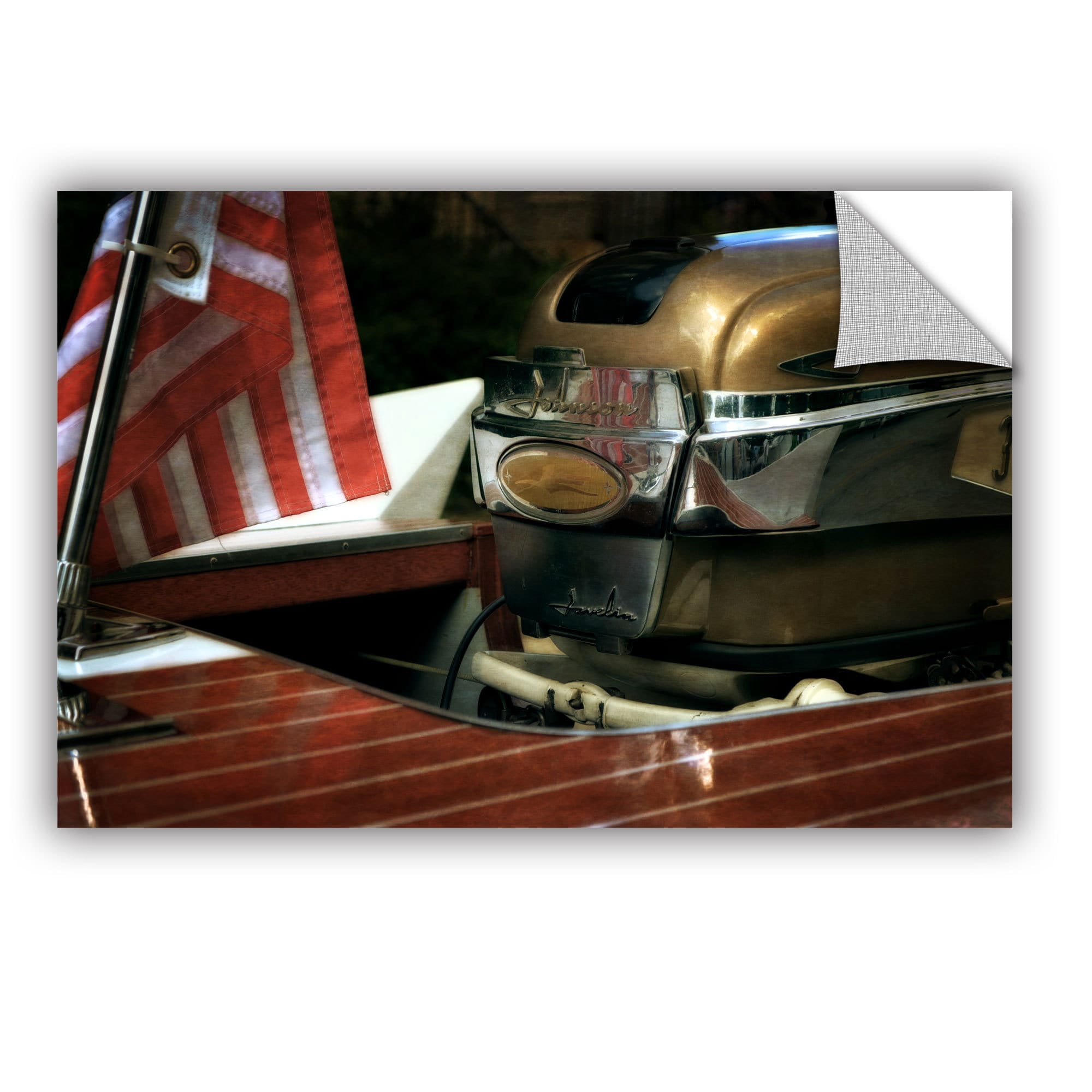 ArtWall Kevin Calkins "Chris Craft and Old Glory" Art Appeals Removable Wall Art