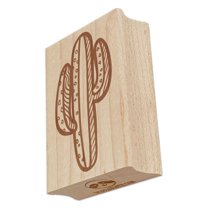 Fiesta Desert Cactus Rectangle Rubber Stamp Stamping Scrapbooking Crafting - Small 1.7in